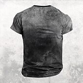 baratos Camisetas de Halloween-Halloween Homens A Morte Escuro Camiseta Manga Curta Camiseta Impressão 3D Meio Zíper Camisa Retro Vintage Rua Casual Diário Preto Azul Marron Verão Primavera Roupa S M L XL XXL XXXL