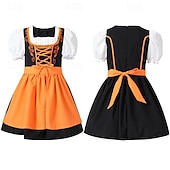 cheap Kids-Halloween Oktoberfest Dress Dirndl Trachtenkleider Oktoberfest / Beer Bavarian Wiesn Wiesn Girls' Traditional Style Cloth