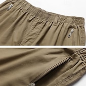 baratos Clássico-Homens Shorts táticos Bermuda Cargo Calção Com Cordão Cintura elástica Bolso multi Tecido Vestível Comprimento do joelho Ao ar livre Diário Acampar e Caminhar Moda Clássico Preto Amarelo