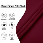 olcso Férfi klasszikus póló-Férfi Button Up Polos Golfing Hétköznapi Szabadság Hajtóka Rövid ujjú Divat Alap Színes Kollázs Hímzett Nyár Normál Bor Fekete Sötétkék Lóhere Világoskék Szürke Button Up Polos