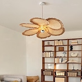 preiswerte Pendelleuchte-LED-Pendelleuchte warmweiß 60/80/100 cm 1-flammig böhmischer Kronleuchter schlichtes Hanfseil-Pendellaternen-Design handgewebter Rattankorb Retro-Stoff E26/E27 Schlafzimmer Home Office 110-240 V