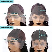 preiswerte Echthaarperücken mit Stirn-Spitzenkappe-Remy Menschenhaar 13x4 Spitzenfront Perücke Freier Teil Brasilianisches Haar Große Wellen Schwarz Mehrfarbig Perücke 180% Haardichte mit Babyhaar Leimlos Vorgerupft Für Perücken für schwarze Frauen