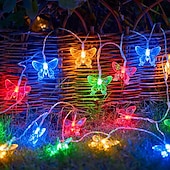 olcso Elemmel működő-pillangó tündér lámpák 10/20/40 led színes pillangófüzér lámpák hálószobába beltéri babaszobába nyári karácsonyi parti ünnep dekoráció dekoráció
