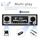 preiswerte Bluetooth Auto Kit/Freisprechanlage-Autoradio Bluetooth Oldtimerradio MP3-Player Stereo USB für AUX Oldtimer-Stereoanlage Audio Silber Schwarz