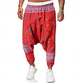 abordables Shorts décontractés-Homme Pantalons décontractés Multicolore Respirable Poids Léger Toute la longueur Soirée Vacances Décontractées Ample Noir Rouge