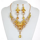 cheap Jewelry Sets-Bridal Jewelry Sets Two-piece Suit Rhinestone Imitation Diamond 1 Necklace Earrings Women&#039;s Statement Sweet Lovely Classic Precious Peacock Jewelry Set For Wedding Gift