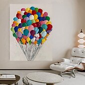 voordelige Olieverfschilderijen-kleurrijke abstracte ballon olieverf handgeschilderde ballon olieverfschilderijen abstracte kunst schilderij muur kunst moderne canvas kunst schilderij voor woonkamer slaapkamer hotel bar