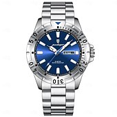 abordables Montres à quartz-Poedagar hommes montre à quartz minimaliste en plein air mode décontracté lumineux calendrier date semaine étanche montre en acier