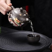 cheap Drinkware-Color-Changing Teapot Set Dragon &amp; Phoenix Zisha Chinese Loong Gift - Heat Sensitive Kung Fu Tea Set with Teapot and Cups, Business Gift