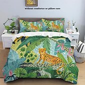 billiga Påslakanset-tropical rainforest series 3-delat påslakanset för sommaren mjuk hudvänlig långvarig för hotellrum gästrum sängkläder bekvämt set