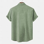 voordelige Klassiek-Voor heren Overhemd linnen overhemd Guayabera-shirt retro-overhemden Vintage overhemd Etnisch shirt Gestreept Formeel Buiten blauw Bruin Groen Korte mouw Strijkijzer Zomer Kleding