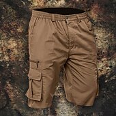 お買い得  クラシック-男性用 タクティカルショーツ カーゴショーツ ショーツ 弾性ウエスト マルチポケット 平織り 耐久性 ショート アウトドア 日常 キャンピング＆ハイキング ファッション クラシック アーミーグリーン ネイビーブルー