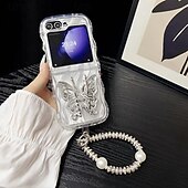 お買い得  サムスン用ケース-電話 ケース 用途 サムスンのギャラクシー Zフリップ6 Z Flip 5 Z Flip 4 Z Flip 3 バックカバー リストストラップ付き 耐衝撃 TPU