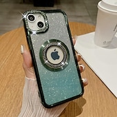 お買い得  iPhone用ケース-電話 ケース 用途 iPhone 16 iPhone 15 プロマックスプラス iPhone 14 13 12 11 Pro Max Plus バックカバー ワイヤレス充電をサポート ブリンブリングリッターシャイニー 耐衝撃 TPU 仕上げ