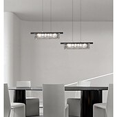 cheap Pendant Lights-LED Pendant Light 3-Color Light 35/50/65cm 1/2/3-Light Rectangle Brass Black Chandelier Modern Rectangular Pendant Lighting Fixture for Dining Room Kitchen Island Bedroom 220-240V