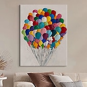 voordelige Olieverfschilderijen-kleurrijke abstracte ballon olieverf handgeschilderde ballon olieverfschilderijen abstracte kunst schilderij muur kunst moderne canvas kunst schilderij voor woonkamer slaapkamer hotel bar
