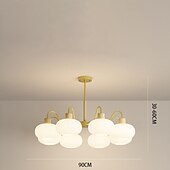 cheap Pendant Lights-LED Pendant Light 50/65/70/90cm 3/5/6/8-Light Milk Glass Sputnik Chandelier Mid Century Modern Semi Flush Mount Ceiling Light E27 Antique Hanging Lamp Nordic Metal Farmhouse Pendant Light Fixture for Living Room Bedroom 110-240V