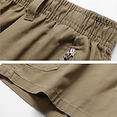 baratos Clássico-Homens Shorts táticos Bermuda Cargo Calção Com Cordão Cintura elástica Bolso multi Tecido Vestível Comprimento do joelho Ao ar livre Diário Acampar e Caminhar Moda Clássico Preto Amarelo