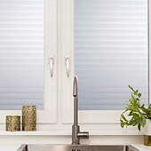 cheap Blackout Curtain-Blind Privacy Window Film Non Adhesive White Strips Window Sticker Faux Shutter Blinds Looking Static Cling Glass Covering for Home Office Security Protection UV Blocking