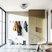 preiswerte Dimmbare Deckenleuchten-LED-Deckenleuchten dimmbar 120 cm 3-flammig bernsteinfarben gewelltes Glas schwarz moderne Deckenleuchte zur Deckenmontage Flurleuchten Wohnzimmer Eingangsbereich Küche dekoratives Licht