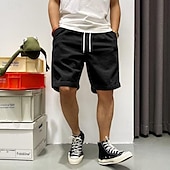 baratos Calções Estilo Casual-Homens Shorts de verão Shorts casuais Shorts de veludo cotelê Bolsos Com Cordão Cintura elástica Tecido Conforto Comprimento do joelho Ao ar livre Diário Moda Estilo Clássico Preto Amarelo