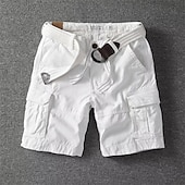 cheap Outdoor-Men&#039;s Tactical Shorts Cargo Shorts Shorts Buttons Drawstring Multi Pocket Plain Wearable Short Outdoor Daily Camping &amp; Hiking Fashion Classic Black White