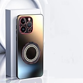 Недорогие Чехлы для iPhone-Чехол для телефона для iPhone 15 Pro Max iPhone 14 Pro Max iPhone 13 Pro Max задняя крышка с подставкой ударопрочный стеклянный камень ПК