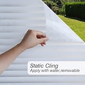 cheap Blackout Curtain-Blind Privacy Window Film Non Adhesive White Strips Window Sticker Faux Shutter Blinds Looking Static Cling Glass Covering for Home Office Security Protection UV Blocking