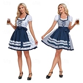 Χαμηλού Κόστους Γυναίκες-Oktoberfest Φορέματα Μπλούζα / Πουκάμισο Ντιρντλ Oktoberfest / Μπύρα Γερμανικά Μόναχο Λιβάδια Γυναικεία Πανί παραδοσιακού στυλ Πουκάμισο Φόρεμα (60εκ.)