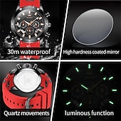cheap Quartz Watches-OLEVS Men Quartz Watch Outdoor Sports Fashion Wristwatch Luminous Calendar Chronograph Waterproof Silicone Gel Watch