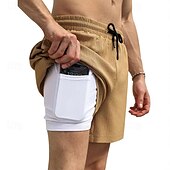 Χαμηλού Κόστους Casual σορτς-Ανδρικά Αθλητικό σορτς Σορτσάκια Σορτς για τρέξιμο Casual σορτς Κορδόνι Ελαστική μέση Με επένδυση συμπίεσης Σκέτο Άνεση σύντομο Υπαίθρια Αθλήματα Καθημερινά Εξόδου Μοντέρνα Καθημερινό Μαύρο Λευκό