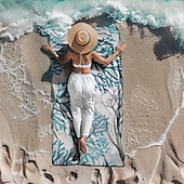 abordables ensembles de serviettes de plage-serviette de plage série palmiers couvertures confortables 100 % microfibre serviette de plage surdimensionnée, 35 &quot;x 70&quot;, grande serviette de bain pour adolescents adultes, séchage rapide,