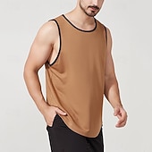 voordelige Bovenkanten-Voor heren T-shirt Wandelvest Mouwloos Strakke ronde hals Singlet Mouwloos shirt Vesttopje Buiten Sneldrogend Zacht Zweetafvoerend Polyester Zwart Oranje Groen Klimmen Kamperen / wandelen / grotten