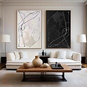 levne Zátiší-černobílá olejomalba wabi sabi abstraktní malba ruční malba na zeď umělecká díla obrázek moderní abstraktní olejomalba geometrické postavy malba nástěnné umění pro domácnost