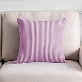 abordables Coussins tendances-Housse d&#039;oreiller nordique en velours côtelé, couleur unie, douce, sans noyau, pour le bureau, la maison, le salon, le canapé, vert, orange, rose, bleu