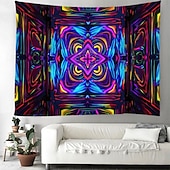 levne Tapiserie Blacklight-blacklight gobelín uv reaktivní záře ve tmě záře party neon psychedelický trippy misty závěsný gobelín sova nástěnná malba pro obývací pokoj ložnice