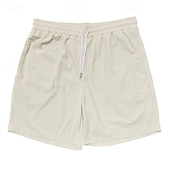 baratos Calções Estilo Casual-Homens Shorts de verão Shorts casuais Shorts de veludo cotelê Bolsos Com Cordão Cintura elástica Tecido Conforto Comprimento do joelho Ao ar livre Diário Moda Estilo Clássico Preto Amarelo