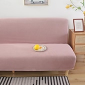economico Copertura del divano futon-Copridivano letto senza braccioli in tessuto jacquard 3 diverse dimensioni fodere per decorazioni per divano in velluto di mais protezione elasticizzata copripanca elastico