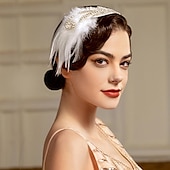olcso Kiegészítők és még sok más-1920-as évek A nagy Gatsby Flapper fejpánt A nagy Gatsby Esküvői Vendég Gallér nélküli Női Mindszentek napja Farsang Álarcos mulatság Parti Álarcos mulatság Esküvői fogadás Felnőttek Hajszalag Minden
