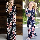 cheap Casual Dresses-Mommy and Me Dresses Graphic Home Black White Pink Long Sleeve Mommy And Me Outfits Daily Matching Outfits