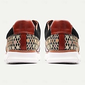 preiswerte Premium Leder Sneaker-Gewebte mehrfarbige Schnürsneaker für Herren – stylische Freizeitschuhe mit Akzenten aus hochwertigem Rindsleder
