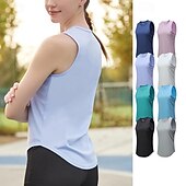 abordables Camisetas y Tops de Correr-Mujer Camiseta sin mangas de entrenamiento Camiseta sin mangas Running Camiseta sin mangas de gimnasio Sin Mangas Chalecos Casual Ropa Deportiva Transpirable Secado rápido Suave Entrenamiento de