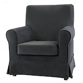 abordables Funda de sofá-Funda de Sillón de Terciopelo Color Sólido Acolchada