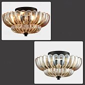 preiswerte Dimmbare Deckenleuchten-LED-Deckenleuchten dimmbar 120 cm 3-flammig bernsteinfarben gewelltes Glas schwarz moderne Deckenleuchte zur Deckenmontage Flurleuchten Wohnzimmer Eingangsbereich Küche dekoratives Licht