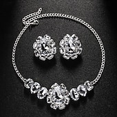 voordelige Sieradensets-Bruidssieradensets 1 set Strass 1 Ketting Oorbellen Dames Elegant Gepersonaliseerde Stijlvol Schattig Klassiek Laten vallen Bloem Onregelmatig Sieraden set Voor Bruiloft Feest
