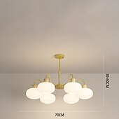 cheap Pendant Lights-LED Pendant Light 50/65/70/90cm 3/5/6/8-Light Milk Glass Sputnik Chandelier Mid Century Modern Semi Flush Mount Ceiling Light E27 Antique Hanging Lamp Nordic Metal Farmhouse Pendant Light Fixture for Living Room Bedroom 110-240V