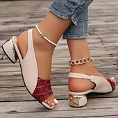 cheap Casual Sandals-Women&#039;s Green and Beige Open-Toe Slingback Sandals – Crocodile Pattern Design with Gold Heel Accents for Casual and Elegant Summer Outfits