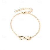 abordables Bracelets et bracelets rigides-Bracelet Femme Fantaisie Mode Infini Elégant Mode Le style mignon Luxe Bracelet Bijoux Argent Dorée Rond pour Soirée Rendez-vous Plage