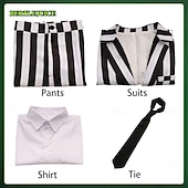 economico Orrore Classico-Succo di scarafaggio Halloween Abiti Completi &amp; Blazer Beetlejuice 2 Film horror Adulti Per uomo Carnevale Performance Feste Costumi di Halloween facili Vestirsi