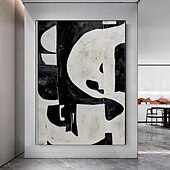 abordables Peintures Abstraites-grande peinture à l&#039;huile de texture abstraite faite à la main art mural peint à la main peinture à l&#039;huile de texture art mural abstrait noir et blanc peinture blanche noire art mural moderne